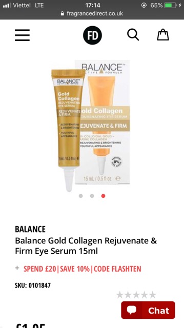 [Bill Anh] Kem mắt Balance Gold Collagen