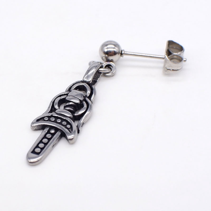 Khuyên tai thép không gỉ 316L hình thánh giá /gươm/ ghim băng phong cách độc đáo