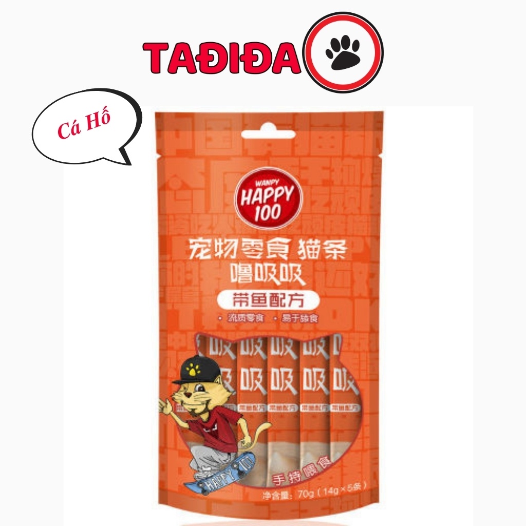 Súp thưởng cho Mèo Wanpy Happy 100 gói 70g , Thức ăn cho Mèo đầy đủ dinh dưỡng - Tadida Pet