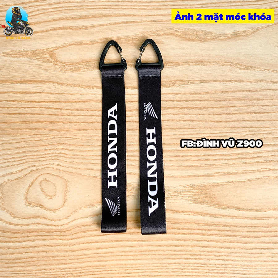 Móc khóa HONDA, đầu bấm CHẮC CHẮN, dây vải DÀY DẶN, logo sắc nét không phai màu