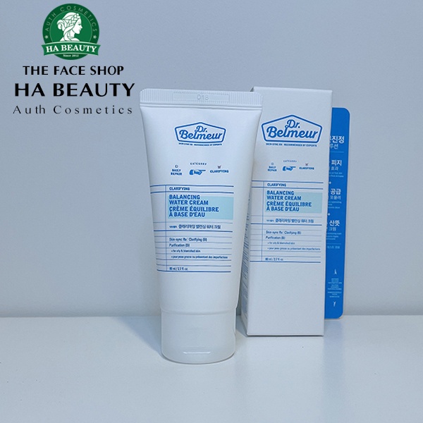 Kem dưỡng ẩm cho da mụn dầu hỗn hợp phục hồi da nhạy cảm The Face Shop Dr Belmeur Clarifying Balancing Water Cream 80ml