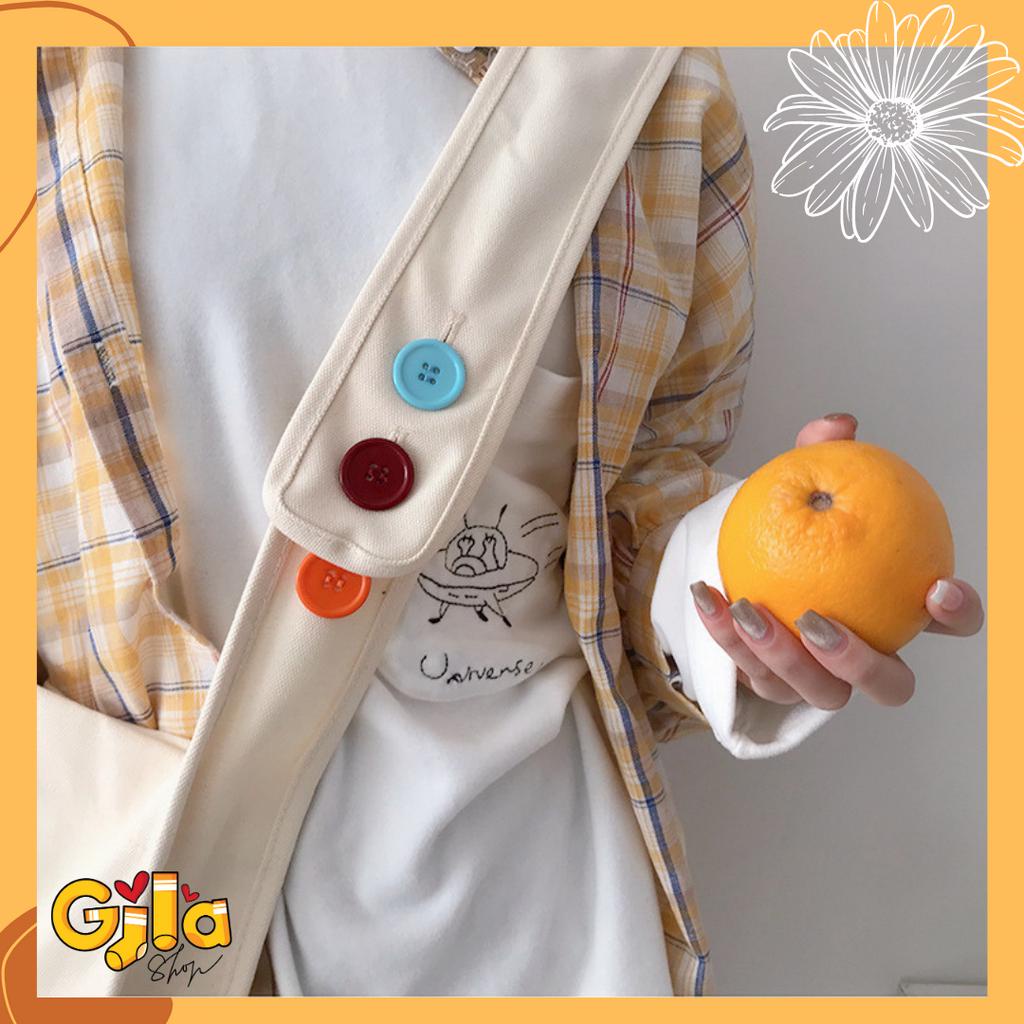 Túi Đeo Chéo Canvas Hình Gấu Dễ Thương Phong Cách Nhật Bản Cao Cấp