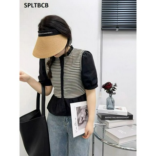 Áo Sơ Mi Pha Len Tay Bồng Cổ Bèo Tiểu Thư