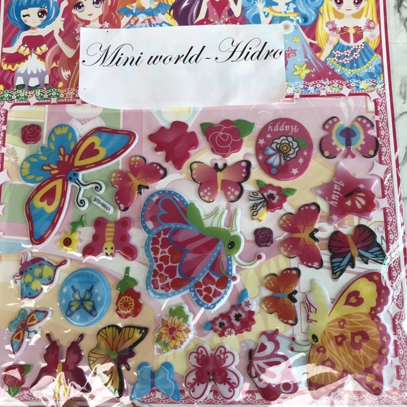 Ticker dán 3D hình công chúa, sở thú, xe cộ ô tô ôtô