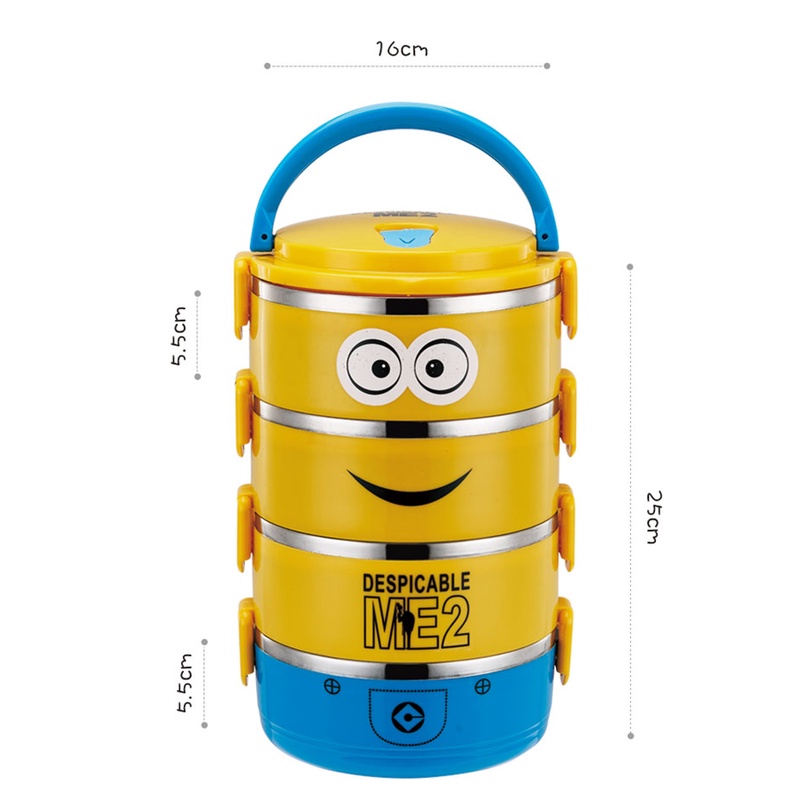 Hộp cơm cách nhiệt 1/2/3/4 lớp bằng thép không gỉ hoạt hình dễ thương Hộp cơm kín chống rò rỉ và chống bỏng -Rosser2