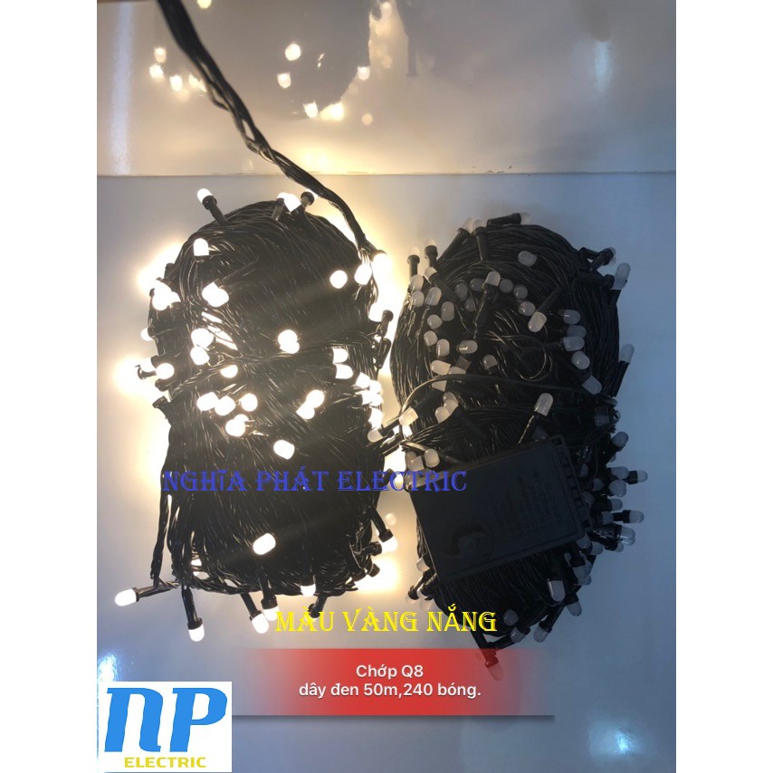 DÂY ĐÈN LED Q8 HẠT LED LỚN 45  MÉT 160 BÓNG LED