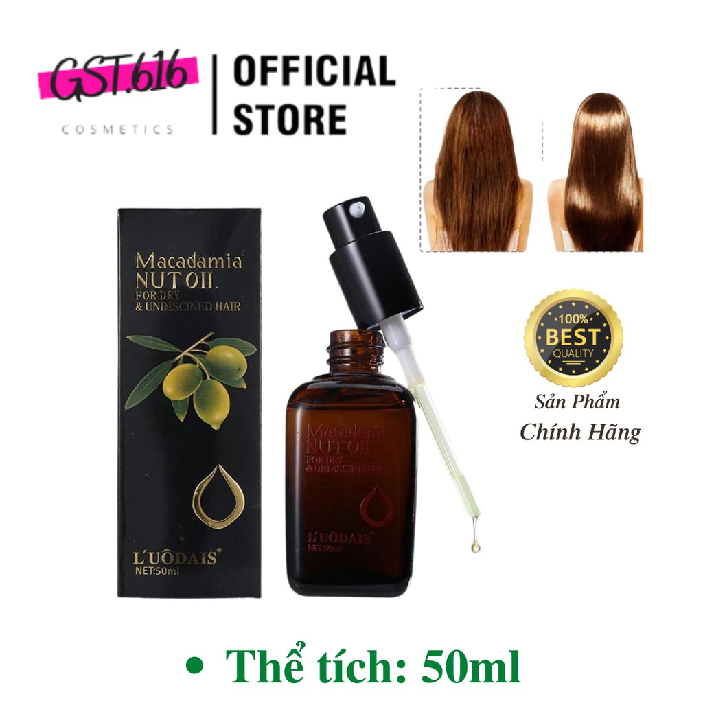 Tinh dầu dưỡng tóc Macadamia Nut Oil 50ml dầu oliu dưỡng tóc cho tóc khô xơ hư tổn