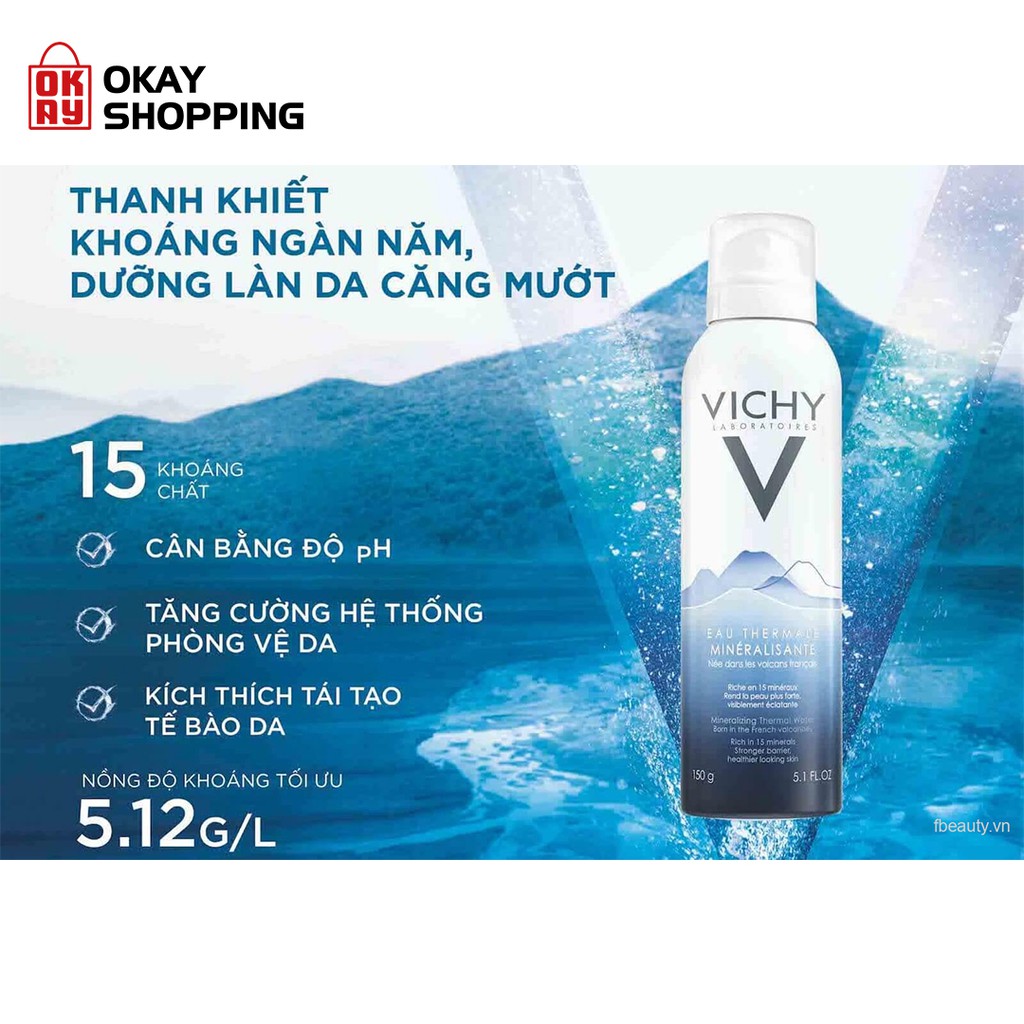 Nước xịt khoáng dưỡng da cấp ẩm và bảo vệ da Vichy mineralizing thermal water 300ml | BigBuy360 - bigbuy360.vn