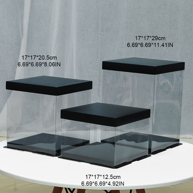 Hộp Nhựa PET Trong Suốt Đựng Bánh Kem Có Nắp Đậy Tiện Dụng