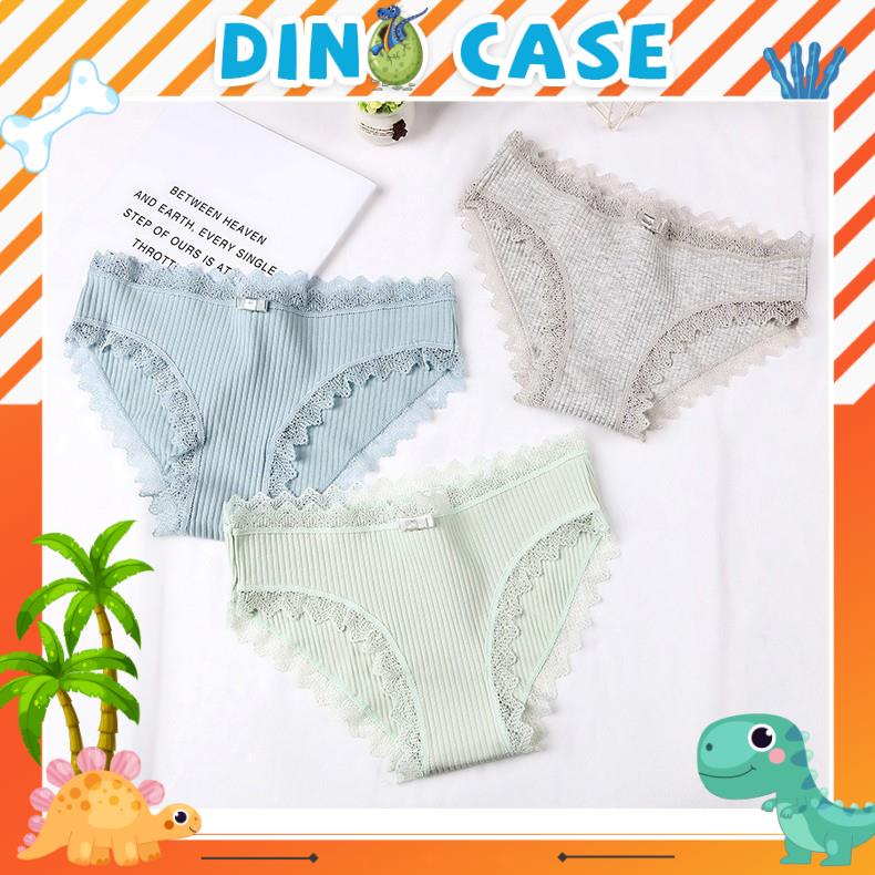 Quần lót nữ, quần cotton tăm viền ren nơ nâng mông kháng khuẩn MS563