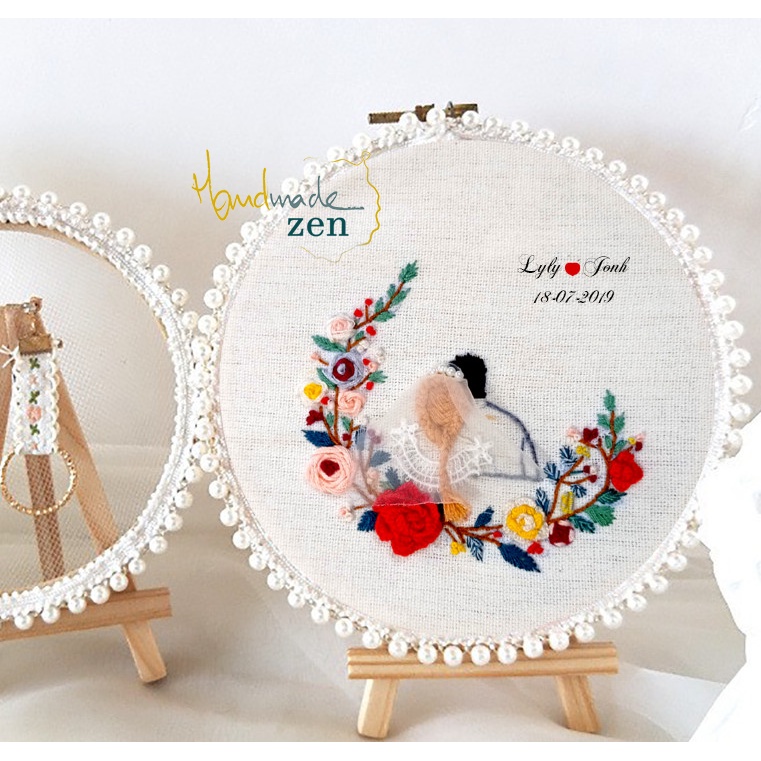 DIY bộ KIT thêu tay kỉ niệm TÌNH YÊU quà tặng tự làm valentine Love decor trang trí nhà / tiệc ZEN HANDMADE đám cưới