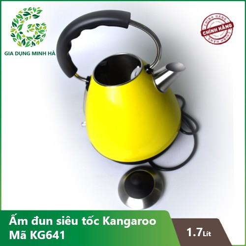 Bình đun nước siêu tốc Kangaroo KG641 – Màu vàng KG 641 – 100% Chính Hãng