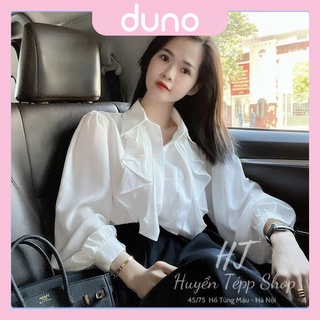 Áo sơ mi trắng chất lụa cổ bèo cực đẹp duno - sm06