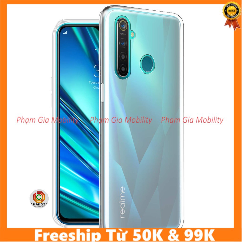 (Có video) Ốp lưng Realme 5 / Realme 5 Pro trong suốt cao cấp