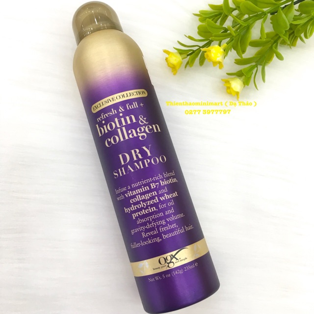 💧 Dầu Gội Khô OGX Exclusive Collection Biotin & Collagen Dry Shampoo