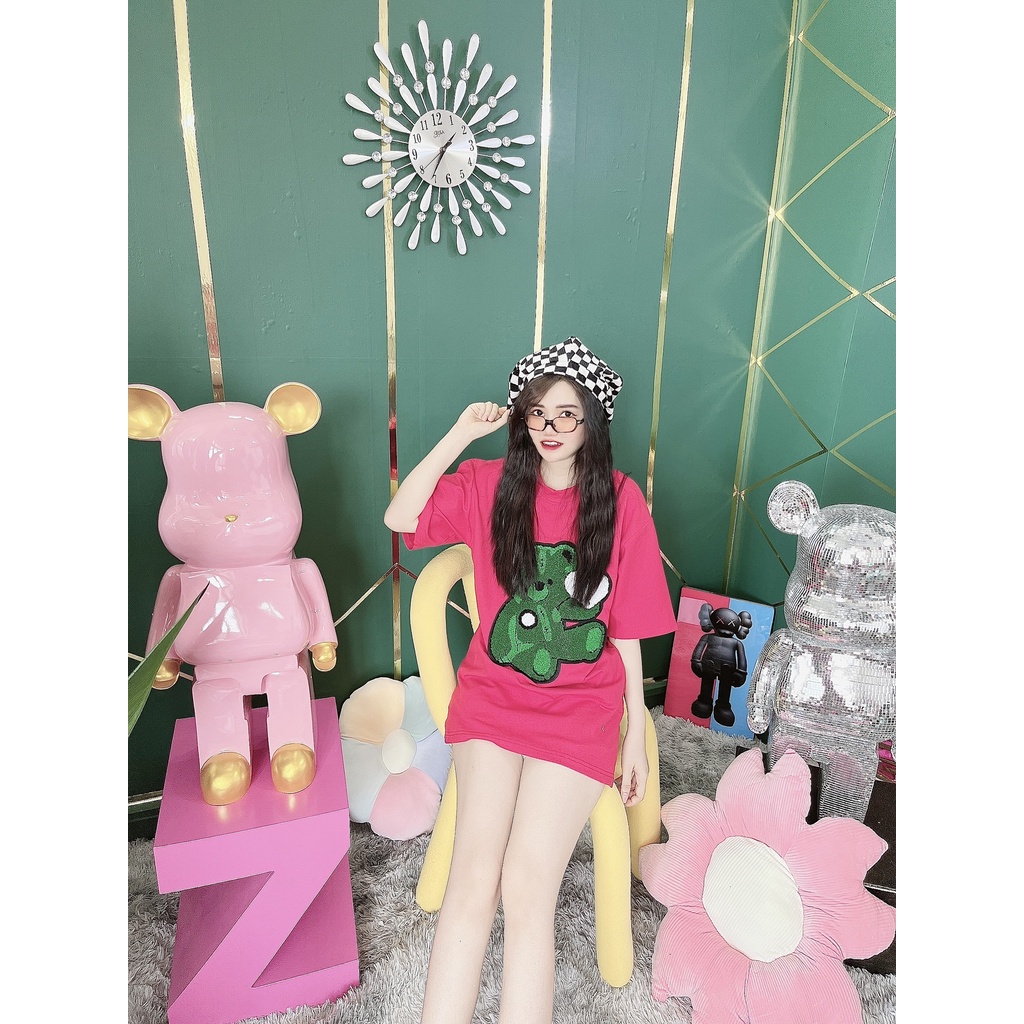 Áo Thun Hình Thêu Nổi Hình Gấu Xanh Quảng Châu Cao Cấp  - AT14 | BigBuy360 - bigbuy360.vn