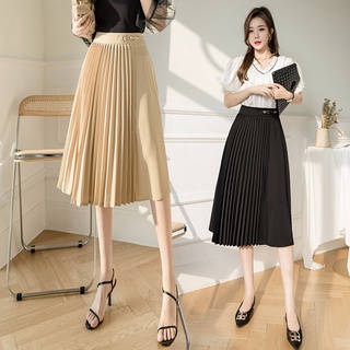 Chân váy xếp ly lưng cao thời trang xuân hè
