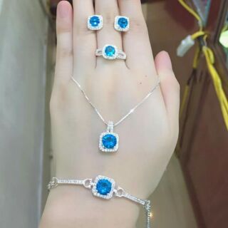 Bộ bạc đá vuông