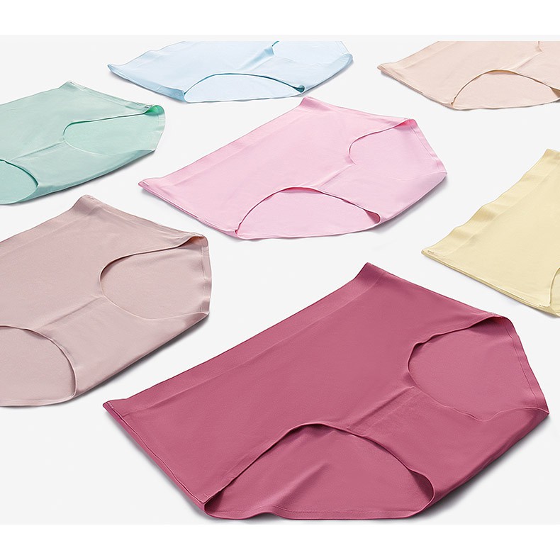 Set 5 quần lót vải lụa lạnh UNLIMON lưng vừa không đường may dành cho nữ | BigBuy360 - bigbuy360.vn