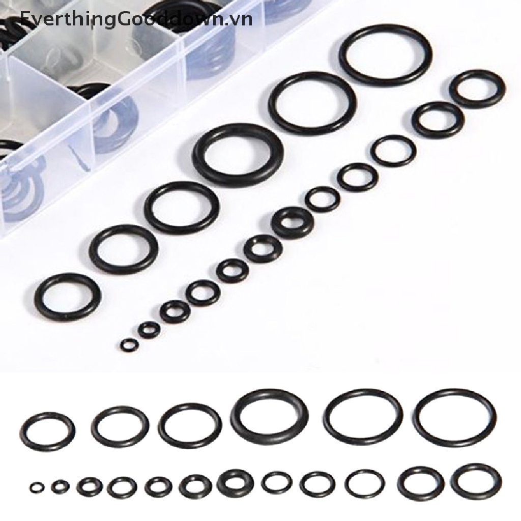 Everthingooddown Set 225 Vòng Đệm Cao Su Đen Hình Chữ O Cho Xe Hơi