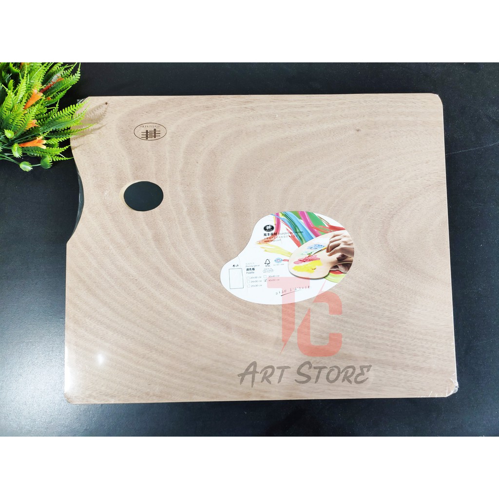 Khay Pha Màu Gỗ Vuông Size Lớn 40x50cm STATIONERY - BẢNG PHA MÀU TRƠN - [ TC ART ]