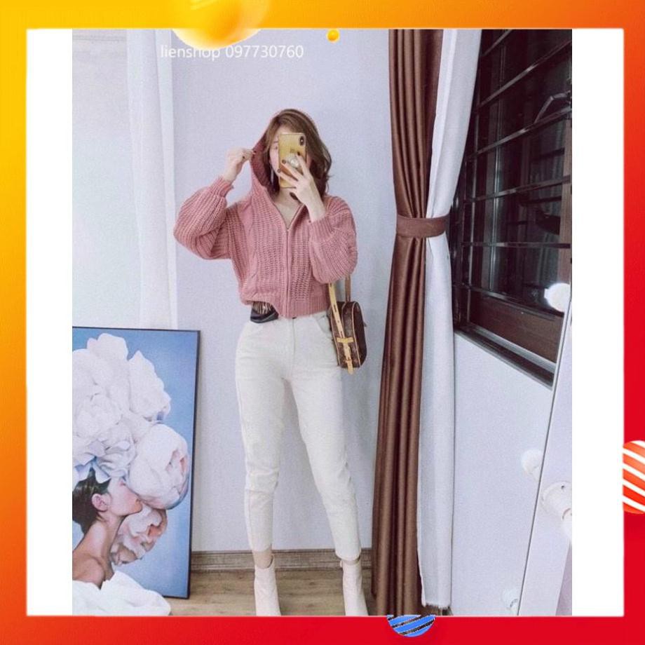 Áo Khoát Vặn Thừng, Áo Khoác Len Đan Khóa Kéo Có Nón Phong Cánh Retro Trẻ Trung Cá Tính. | BigBuy360 - bigbuy360.vn