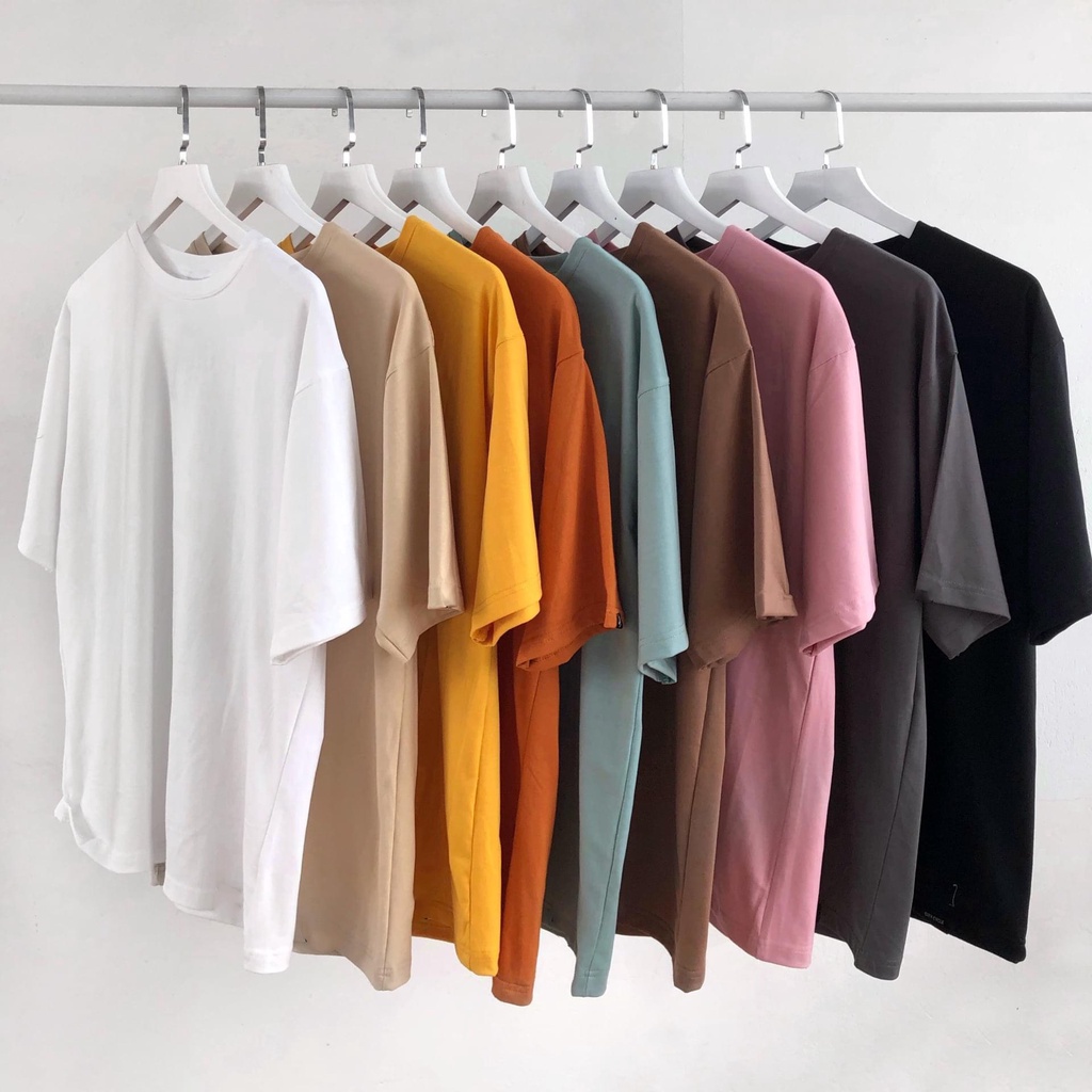 Áo thun Unisex Basic Tee 100% Cotton, phông trơn nam nữ tay lỡ oversize form rộng - AT26
