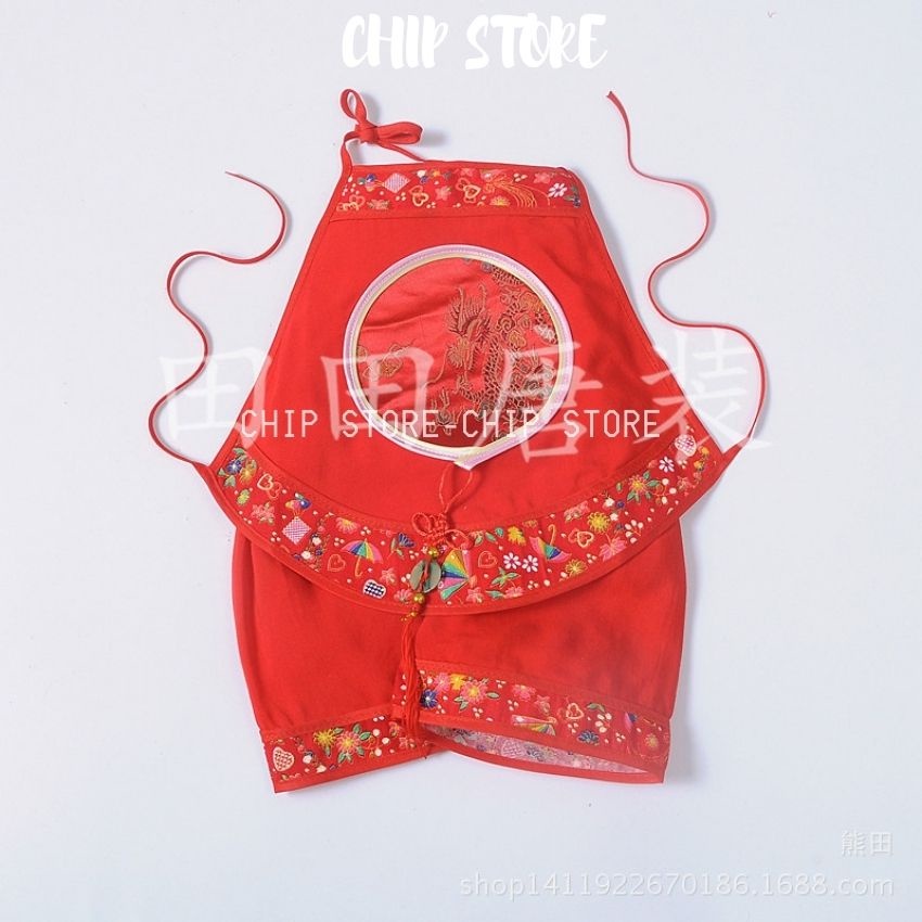 Yếm đỏ Natra cho bé 0-1 tuổi - ảnh thật CHIP STORE Cho bé mặc chụp hình đầy tháng thôi nôi siêu cưng Mẫu giao ngẫu nhiên