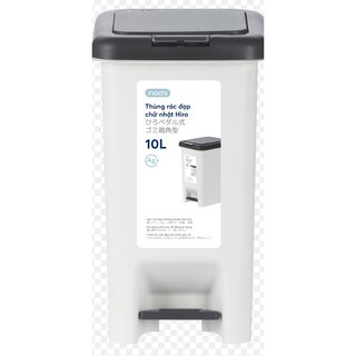 Thùng rác đạp chữ nhật Hiro 10L