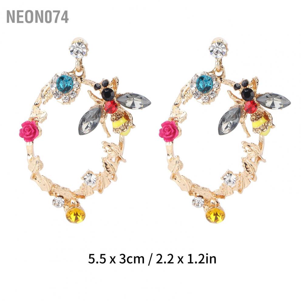 Neon074 Neon074 Cổ điển Hoa tai hình học đầy màu sắc Phụ nữ Mặt dây chuyền Đồ trang sức Quà tặng