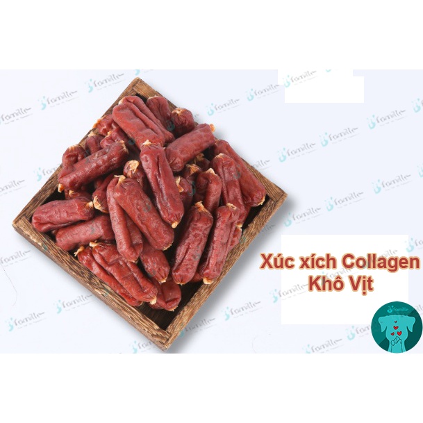 Đồ Ăn Vặt, Snack Chó Mèo JFAMILLE. Xúc Xích Khô Gà, Vịt. Giàu Đạm Dễ Tiêu Hóa, Túi 100Gr - JF194