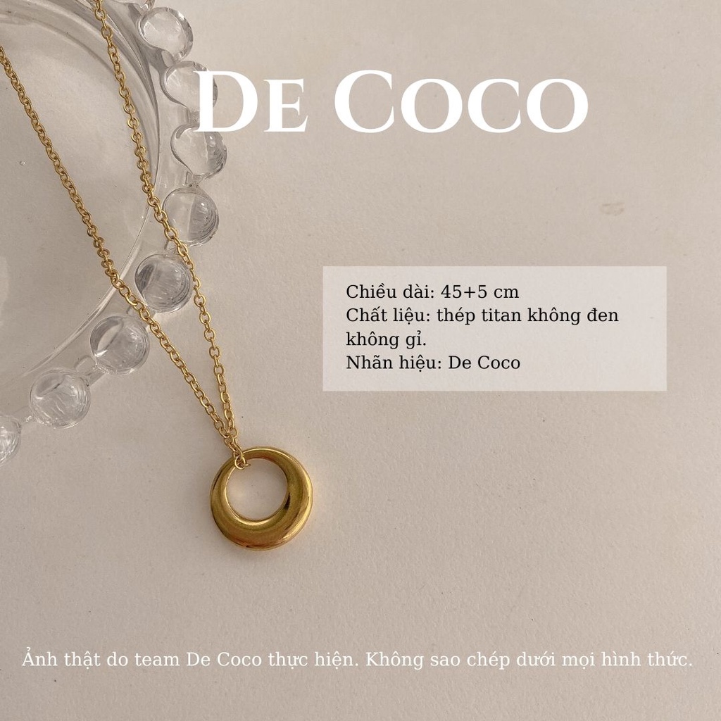 [KHÔNG ĐEN GỈ] Vòng cổ titan hình mặt tròn Full Moon De Coco decoco.accessories