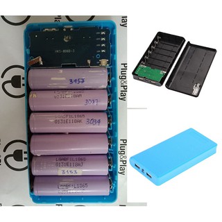 [Tested] Box sạc dự phòng 6 cell pin 2 cổng USB 5v- 1.5A, có lò xo - Chưa gồm pin