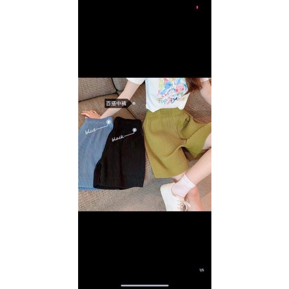 Quần đùi nữ suông tăm quần sooc ống rộng short thun tăm nhiều màu chất mát-Minxy shop