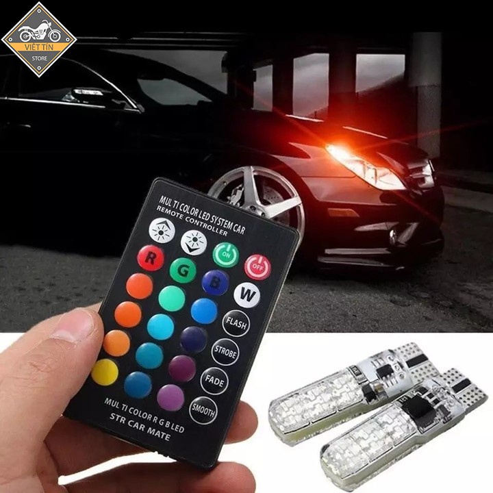 ⭐⭐Bộ 2 đèn demi xi nhan đổi màu theo remote - demi remote ,led xi nhan xe máy xe, oto ,led siêu sáng