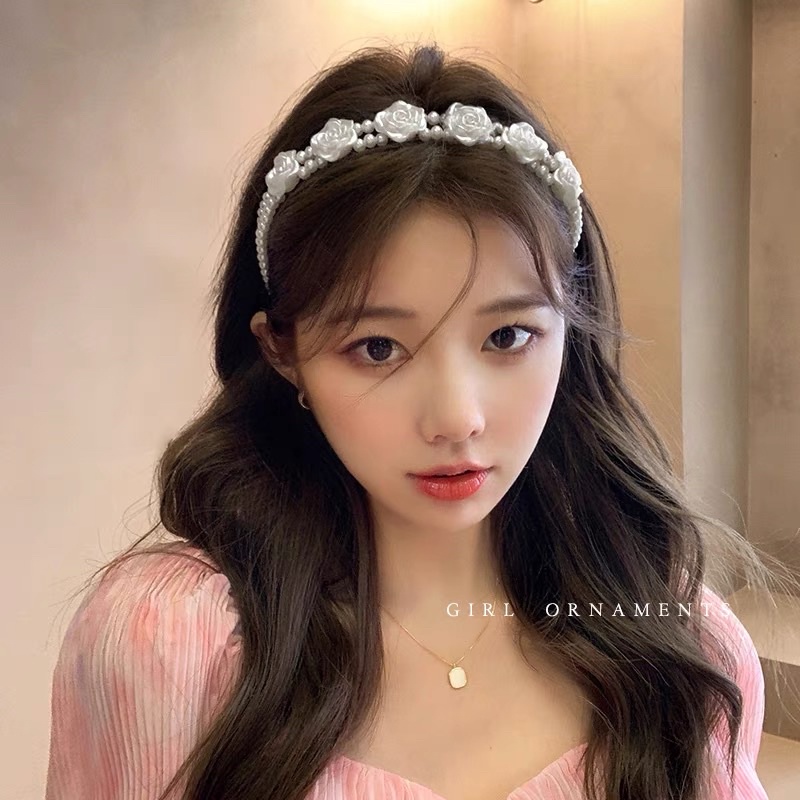 Cài tóc đính hạt hình hoa - Băng đô tóc đính hạt hình hoa