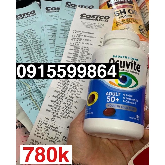 Viên Uống Bổ Mắt Ocuvite Adult 50 + Bausch & Lomb 150 Viên Mỹ