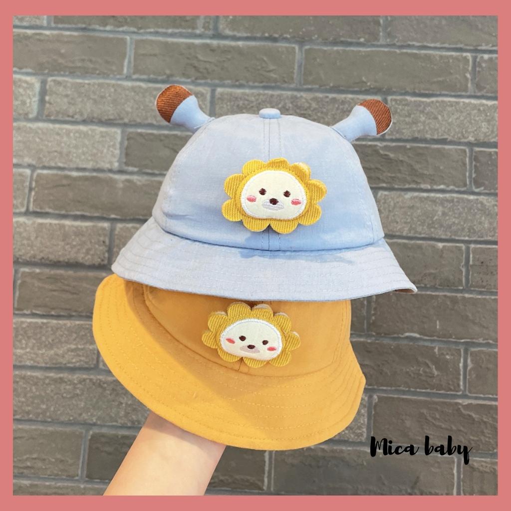 Mũ tai bèo thêu hình mặt sư tử đáng yêu cho bé MH140 Mica Baby