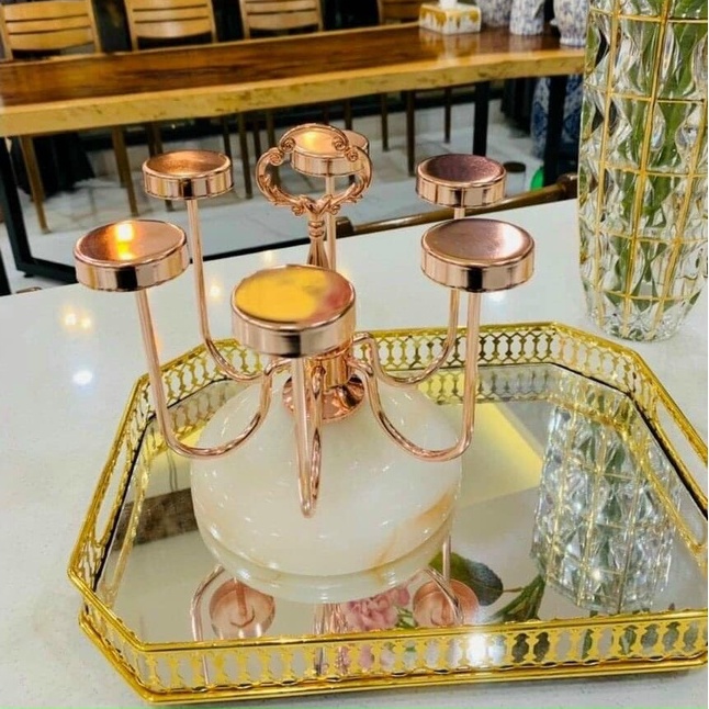 Khay Gương Decor, Big Glass Vanity Tray For Dressers