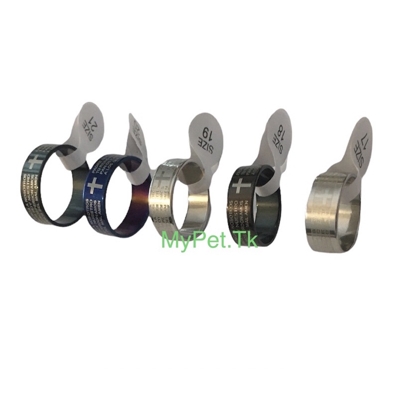 Nhẫn thời trang bằng thép không gỉ titan có chữ kinh thánh và biểu tượng thánh giá cho bạn nam nữ
