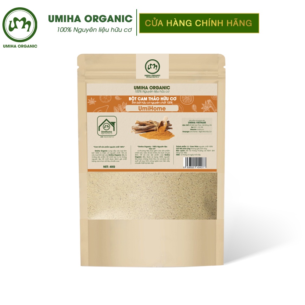 Bột Cam Thảo đắp mặt hữu cơ UMIHA nguyên chất 40G | Licor Ice Powder 100% Organic