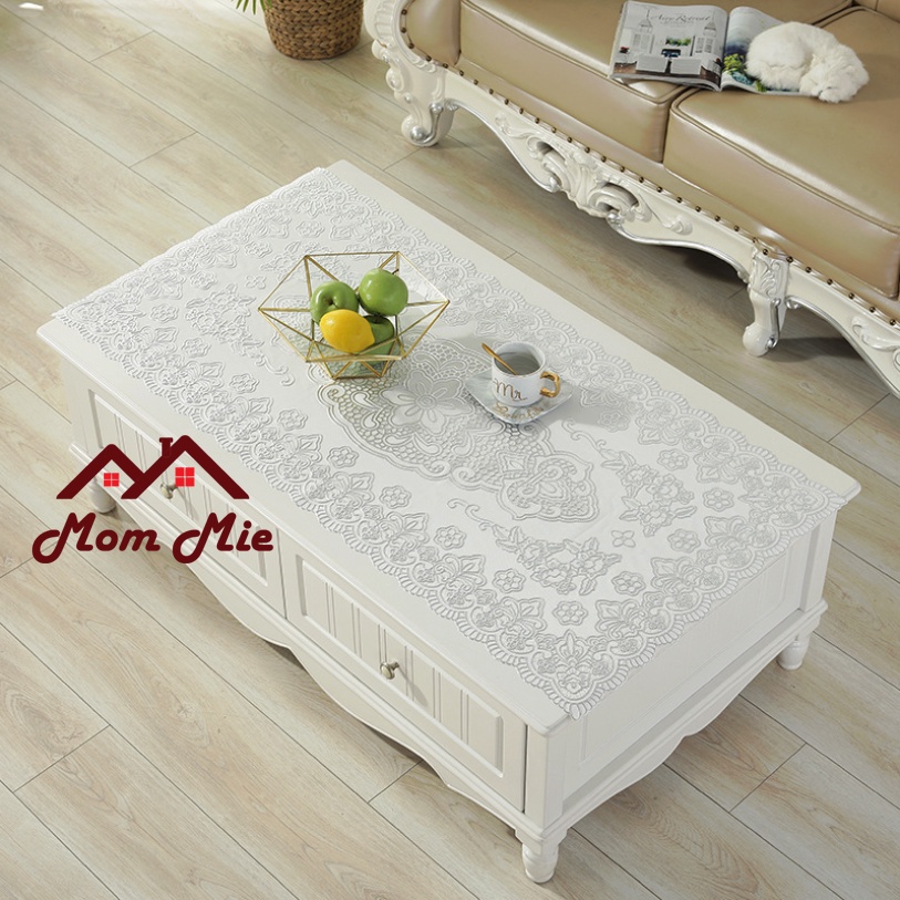 [60x100cm] Khăn trải bàn hoa văn dập nổi sang trọng nhiều mẫu - Màu vàng, bạc - A013