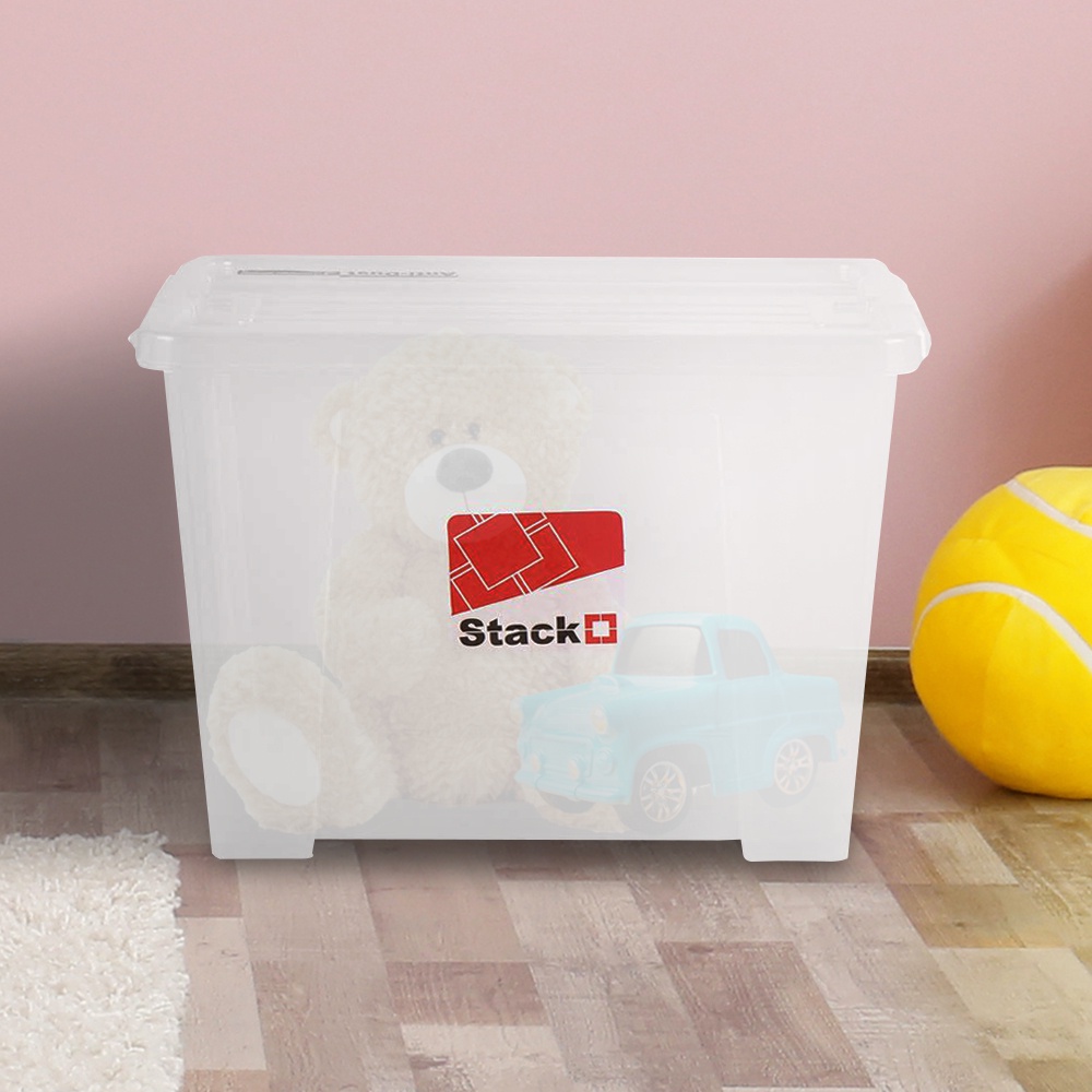 HomeBase STACKO Hộp đựng đồ bằng nhựa Thái Lan 6652 24L W41x D27.5x H28 cm trong suốt