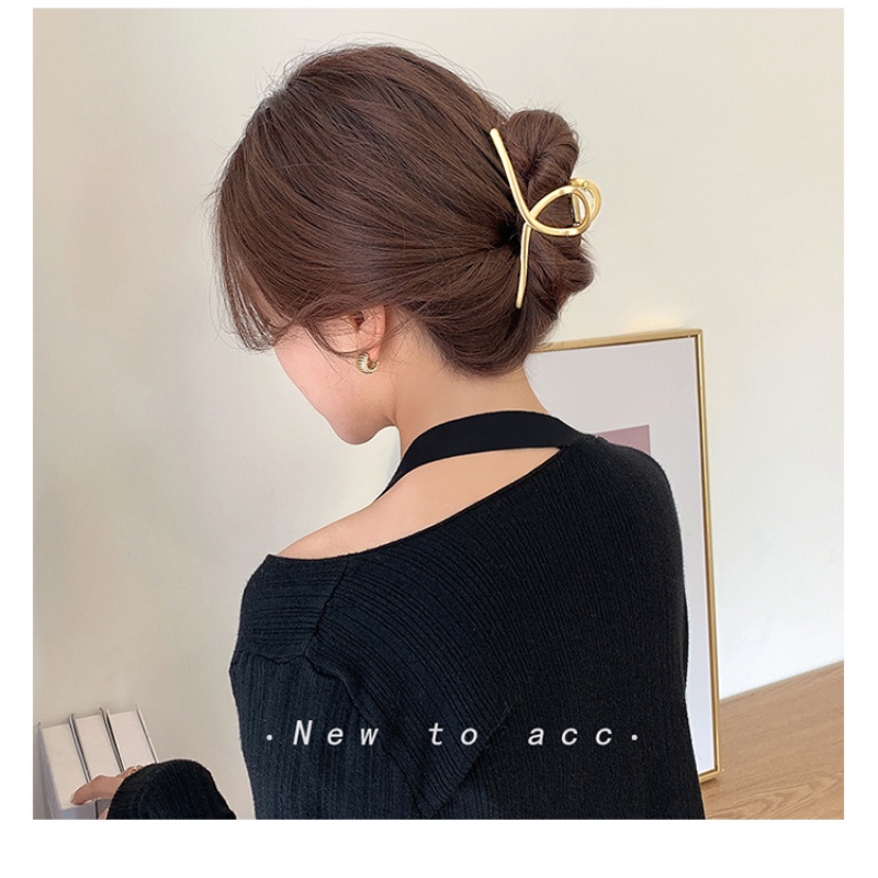 Kẹp Tóc Kim Loại Màu Vàng Kiểu Hàn Quốc Cho Nữ