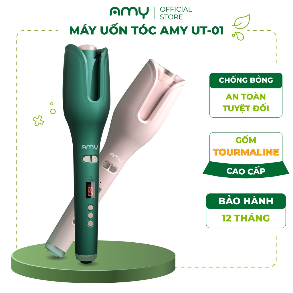 Máy uốn tóc mini, máy làm xoăn tạo kiểu tự động Amy Beauty cách nhiệt chống bỏng, tránh hư tổn tóc