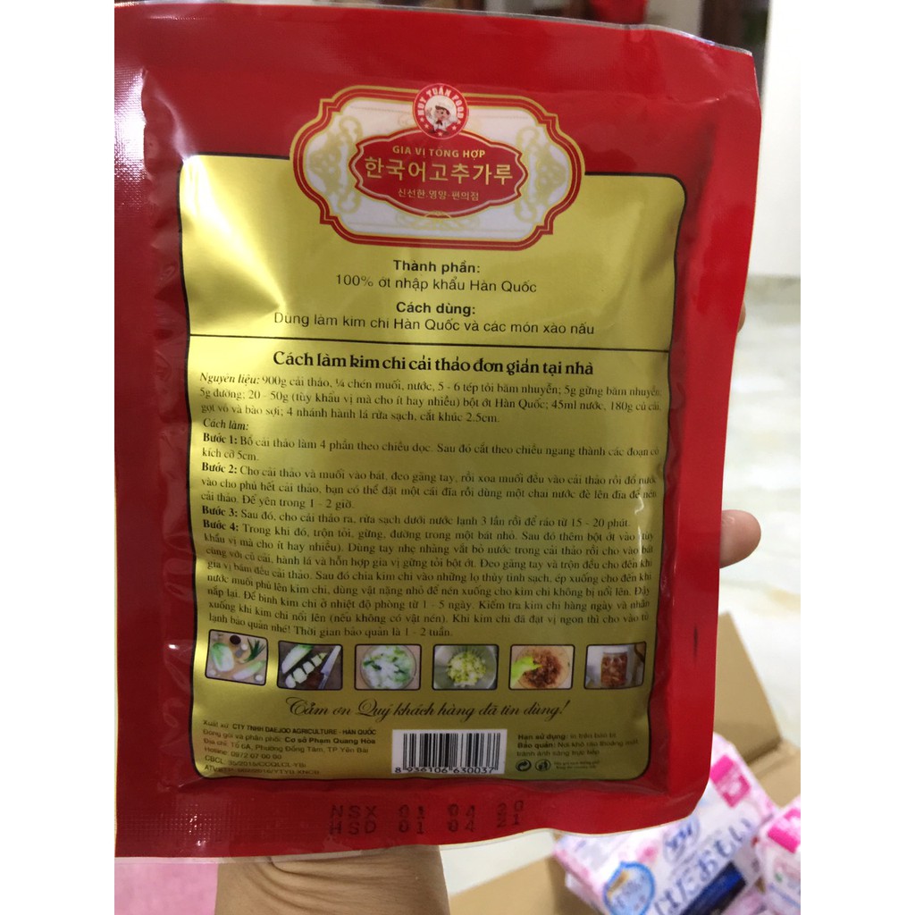 GÓI BỘT ỚT KIM CHI HÀN QUỐC HUY TUẤN FOOD 100G