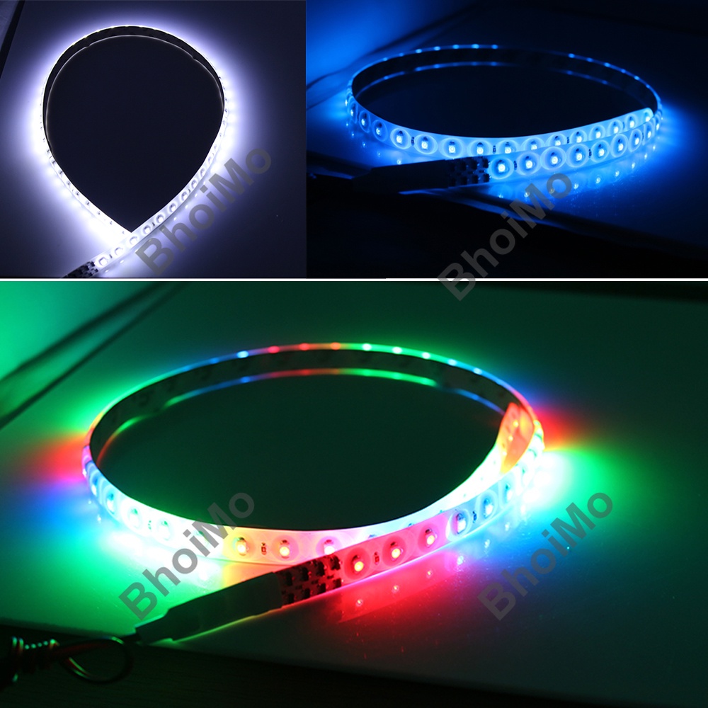Dải Đèn LED RGB DRL Siêu Mỏng Mềm Nhiều Màu 30cm DC12V Trang Trí Xe Hơi/Xe Máy