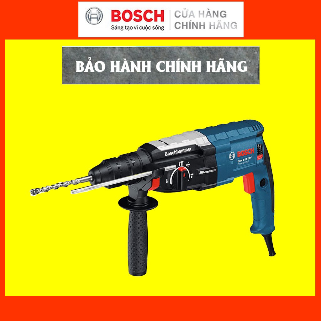 [CHÍNH HÃNG] Máy Khoan Búa Bosch GBH 2-28 DFV (28MM-820W) - Chuyên Khoan Bê Tông, Có Đục, Giảm Rung, Giá Đại Lý Cấp 1