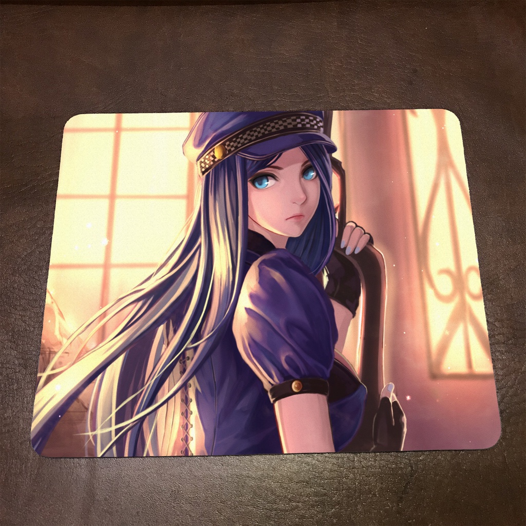 Lót chuột máy tính League of Legends CAITLYN - Mẫu 1 Mousepad cao su êm ái, nhận in theo yêu cầu