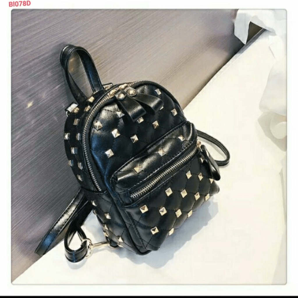Balo tán đinh mini  -Balo đinh mini balo dinh đen balo thời trang nữ